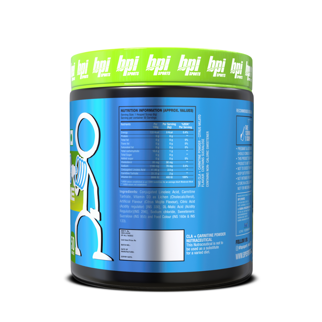 BPI CLA+ Carnitine - 300 Gms - 50 servings